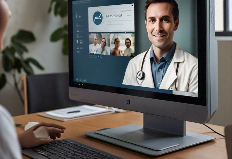 Telehealth video call interface