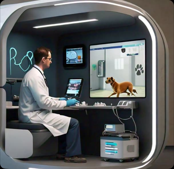 Healthcare professional using a tablet device